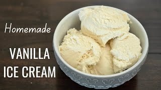 Homemade Vanilla Ice Cream Recipe | 5 ingredients, no eggs, no cooking | #happilyhomecooking