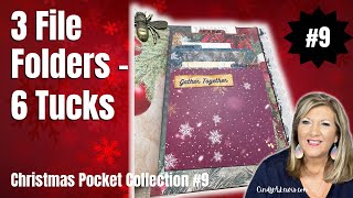 Turn 3 File Folders into 6 Hidden Christmas Tucks! | Christmas Pocket Collection #9