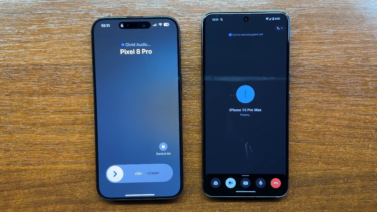 Apple iPhone 15 Pro Max vs Google Pixel 8 Pro Olvid Private Messenger App Incoming Call & Texts