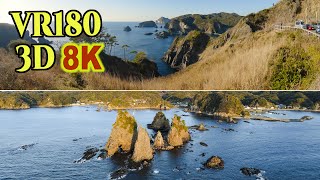 [ 8K 3D VR180 ] 冬の南伊豆の海岸風景(3) 蓑掛岩＆奥石廊崎＆波勝崎 （静岡県 南伊豆町）