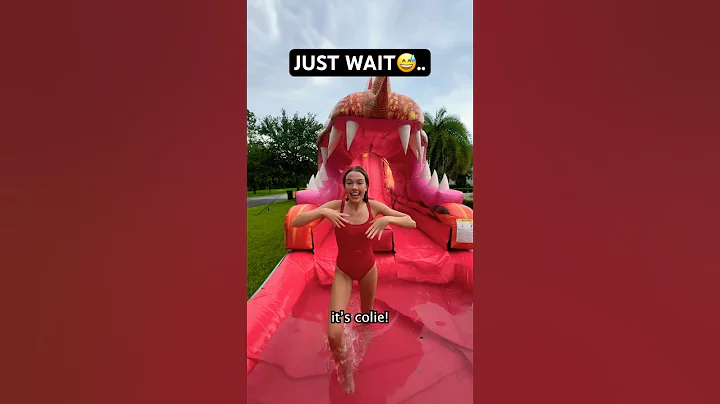 WORLD RECORD GOING DOWN WATER SLIDE!! #shorts