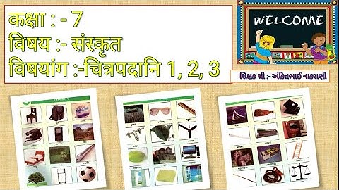 STD 7 SEM 1 SANSKRIT CHITRAPADANI 1,2,3 कक्षा-7  संस्कृत चित्रपदानी 1-2-3 HOME LEARNING VIDEO
