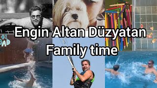 Emir swimming with Baba Engin Altan Düzyatan new videos and pics with family enjoying having fun