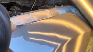 Dent on a steel fender on the verge of stretching #PDR #paintlessdentrepair #haildamagerepair