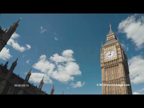 Time-lapse of fluffy clouds with BigBen. England