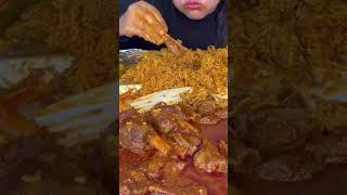 ASMR EATING SPICY CHICKEN BIRYANI,SPICY MUTTON CURRY,EGG ROAST,RAITA *FOOD VIDEO* #shorts