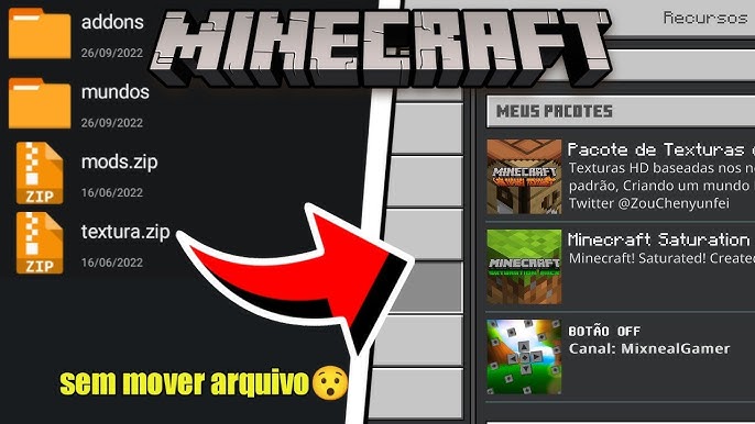 Como baixar minecraft pelo celular de graça 2022+tutorial de como colocar a  textura do minecraft 📲❤ 