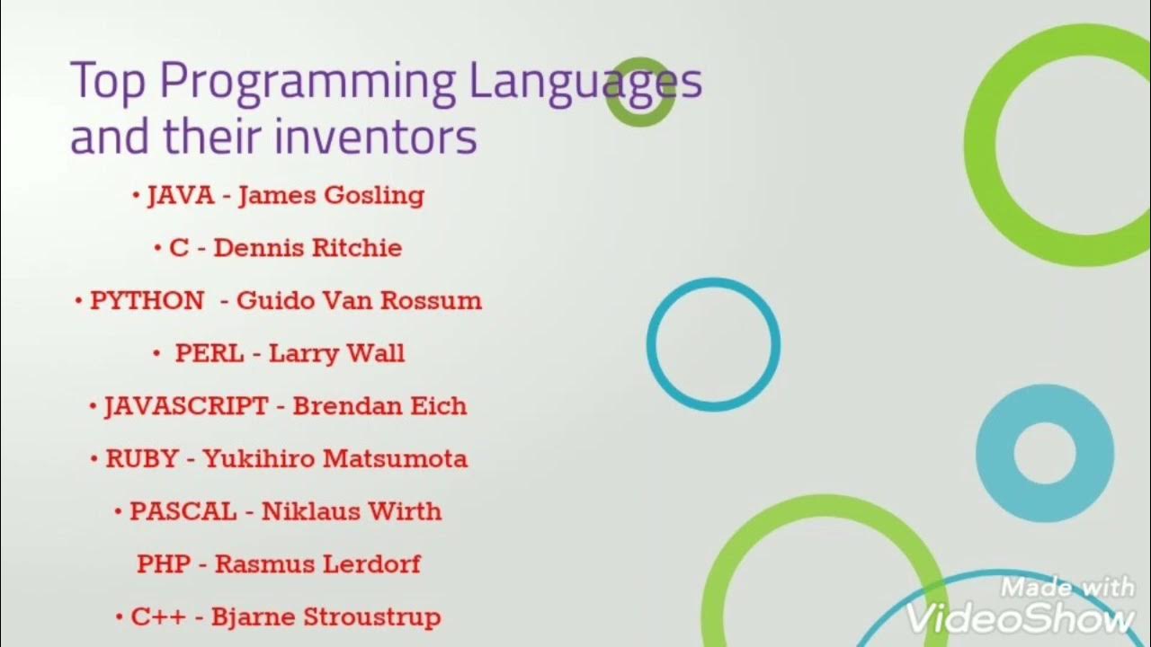 Programming Languages and their inventors #newchannel #iti #copa # ...