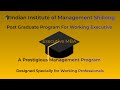 🎓 IIM Shillong Post Graduate Program For Working Executive (eMBA)