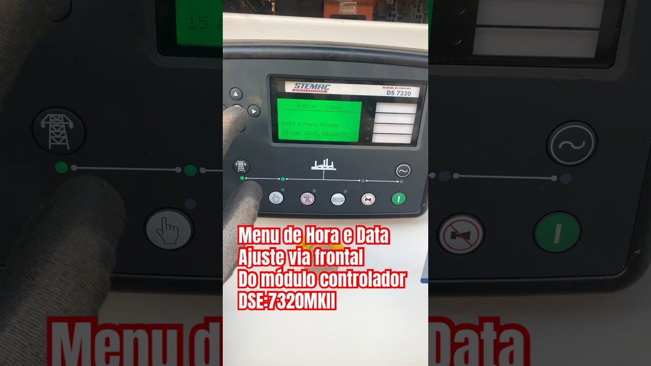 ￼￼￼ Grupo Gerador ajuste de data e horas módulo controlador DSE:7320 