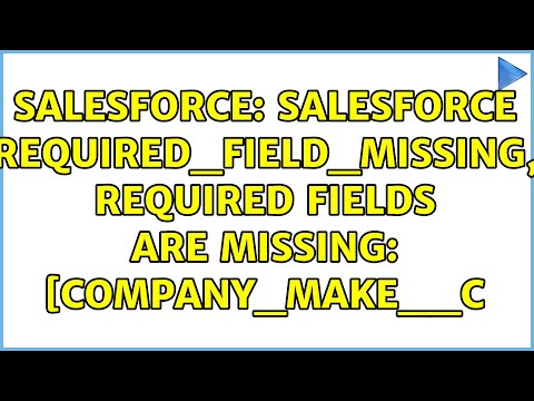 Salesforce: Salesforce REQUIRED_FIELD_MISSING, Required fields are missing: [Company_Make__c