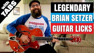 Legendary Brian Setzer Licks - Guitar Lesson w/tabs
