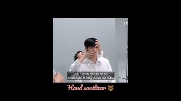 He looks so tiny there #txt #soobin #taehyun