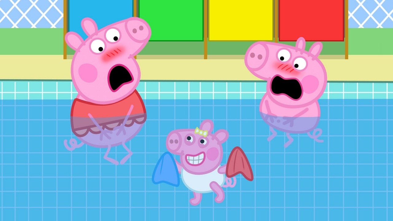 Evie Pig stole George's swimsuit | Peppa Funny Animation