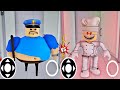 Playing as green barry and papa pizza in roblox barrys prison run obby gameplay walkthrough