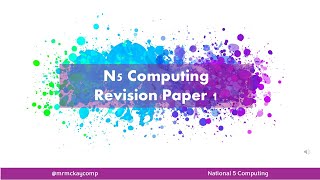 N5 Computing Revision Q9 Grade calculator