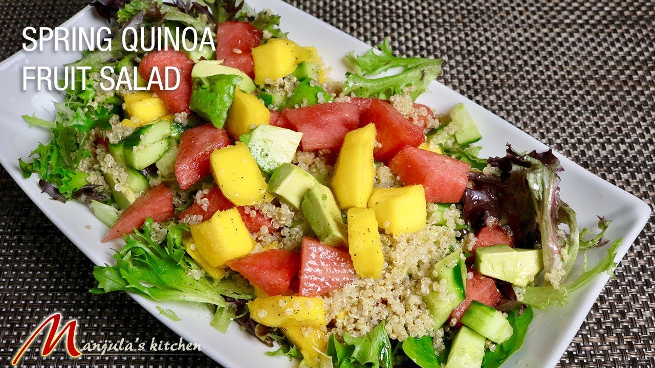 Spring Quinoa Fruit Salad With Homemade Dressing Recipe by Manjula | Manjula