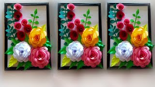 diy wall hanging flower frame make / how to make wall hanging flower frame