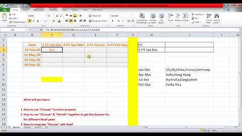 Video 51 Choose Function to get Quarter number of Fiscal Year