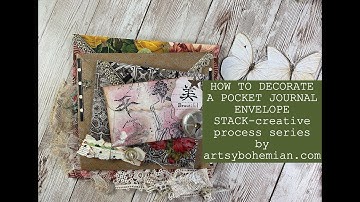 How to make and decorate a Pocket Journal Stacked Envelope | craft along