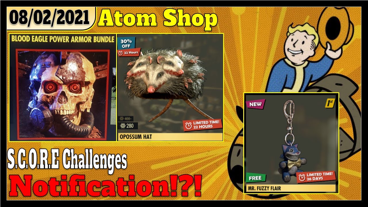 Fallout 76 Atomic Shop Blood Eagle Power Armor Bundle and Rad Opossum Hat!!!