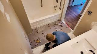 Shower Floor Tile Installation | Precision Leveling & Waterproof Finish