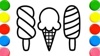 How to Draw a Cute Ice Cream Easy Ice Cream Drawing Tutorial and Toddlers_Child Art#drawing#coloring