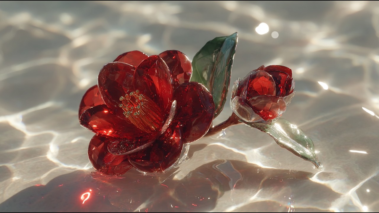 魔法の水とインクで咲く誕生石の花 #ファンタジー #誕生石 #asmr