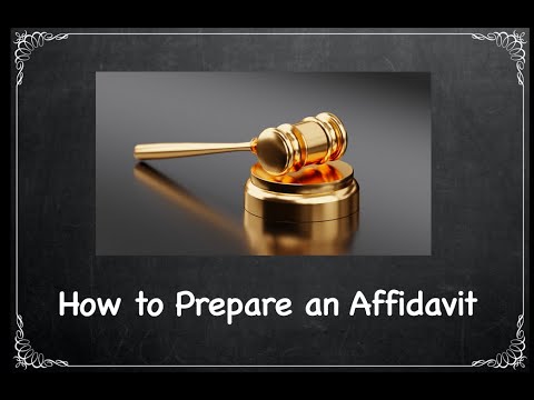 How to Prepare an Affidavit (Ontario Superior Court)