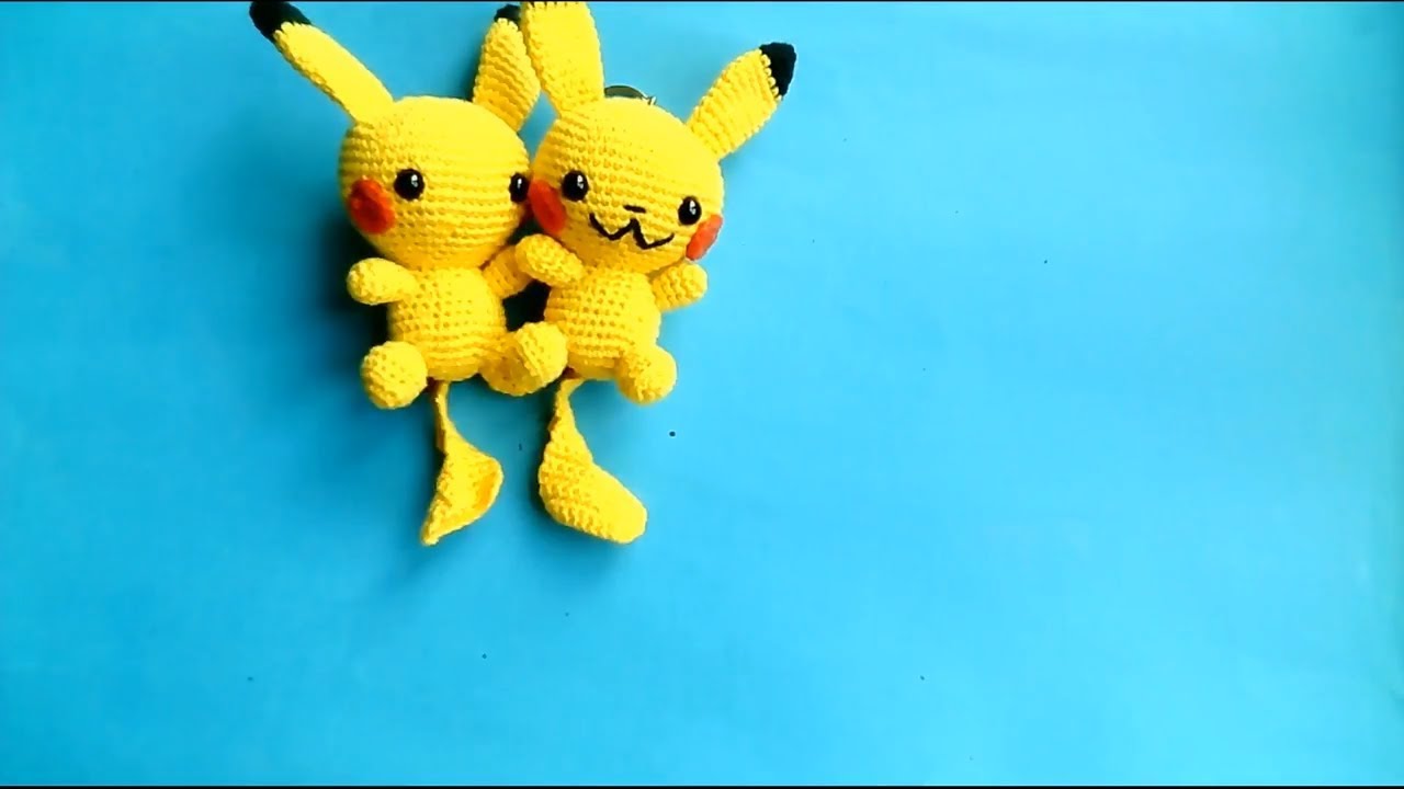 Amigurumi pikaçu parça birleştirme pikaçhu keychain pikaçhu keyhain combining making -9