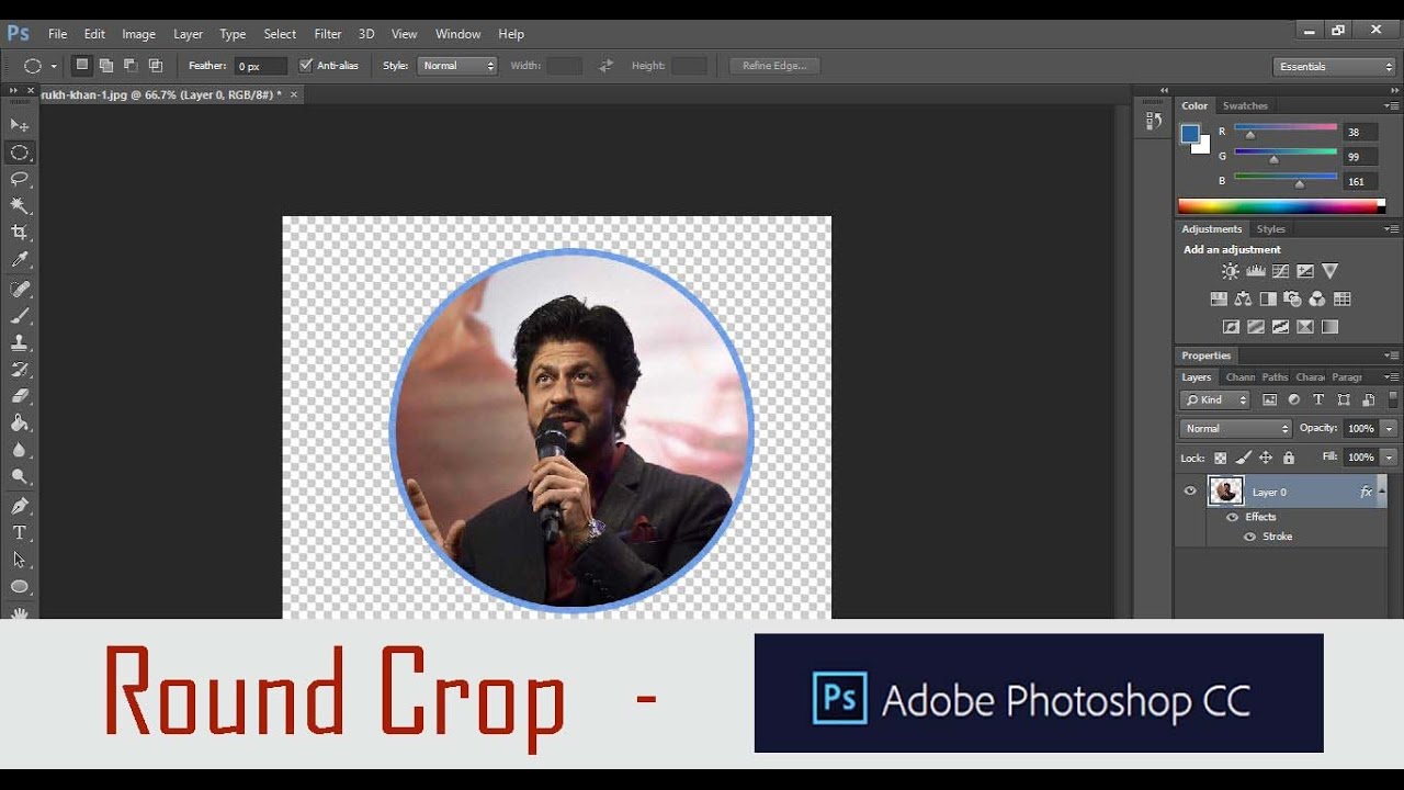 How to Round Crop Images using PhotoShop Tutorial 