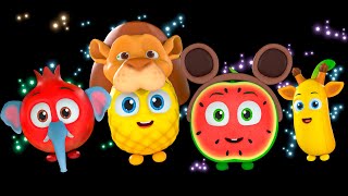 Animals of African Safari * Watermelon & Funky Fruits Dance - Fun Video with music and animation !