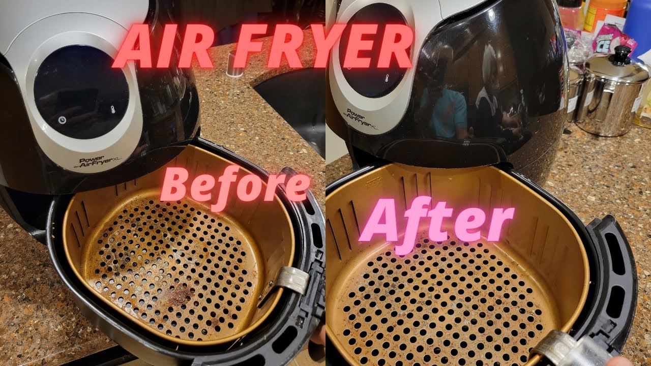 How To Deep Clean Power Air Fryer XL And Air Fryer Basket - YouTube