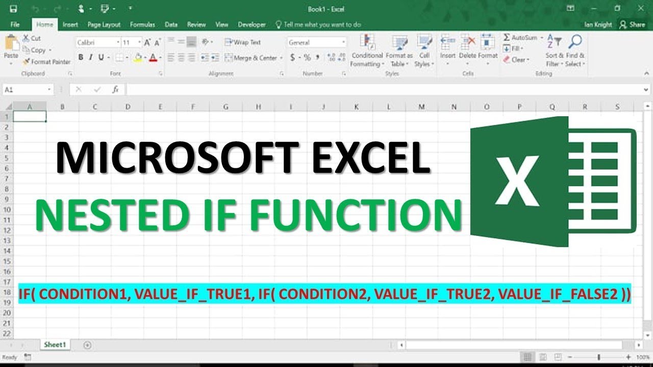 NESTED IF FUNCTION IN MICROSOFT EXCEL || MICROSOFT EXCEL - YouTube