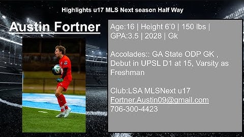 Fall Season Highlights MLS Next Goalkeeper for LSA u17