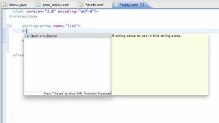 Android Application Development Tutorial   55   Setting up a String array resource   YouTube 2017