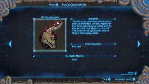 The Legend of Zelda Breath of The Wild - All Hyrule Compendium Photos