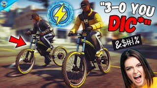 We made 2 Female tryhards ANGRY on our E-Bikes! (Inductor GTA)