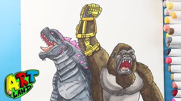 How to Draw Godzilla x Kong Team Up | Godzilla x Kong: The New Empire