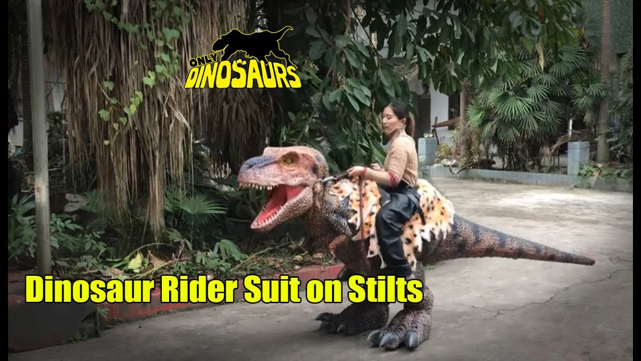 Riding Dinosaur Costume: Let's play the dinosaur war! Definitely entertain kids & people~