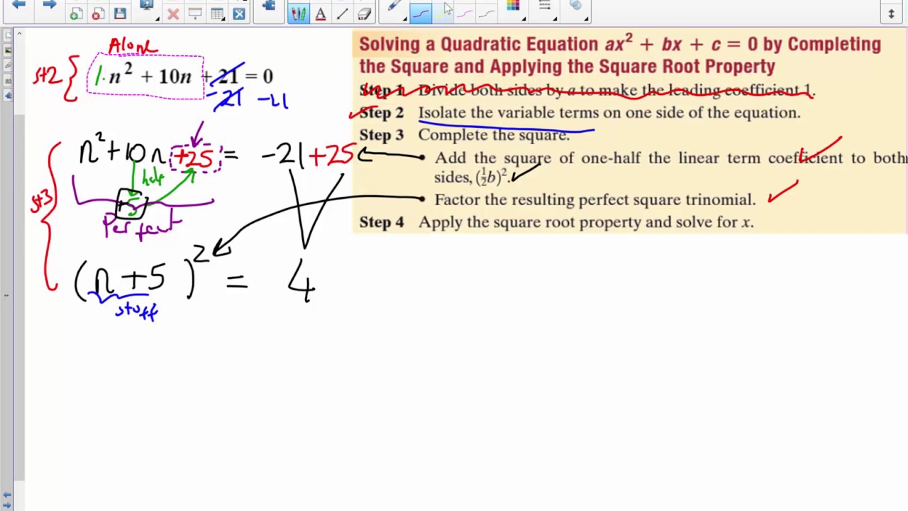 Class 44 Section 11 1 2 Square Root Property And Completing The Square