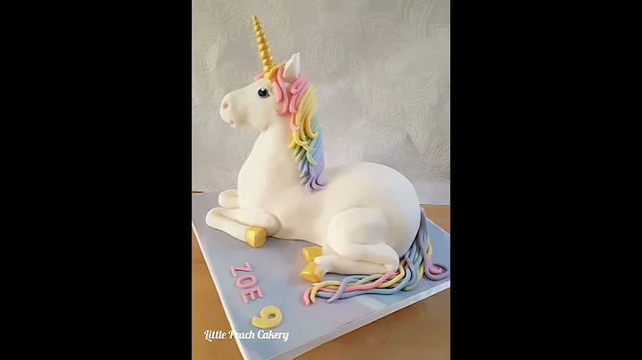 3D Unicorn Cake with rainbow colours