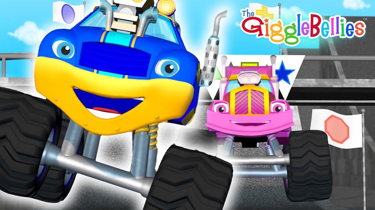 Let's Learn Shapes! | Monster Truck Learning Videos for Kids | GiggleBellies