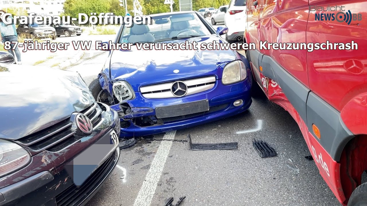 Grafenau-Döffingen: Schwer verletzter Mercedes Fahrer nach Vorfahrtsmissachtung - hoher Sachschaden