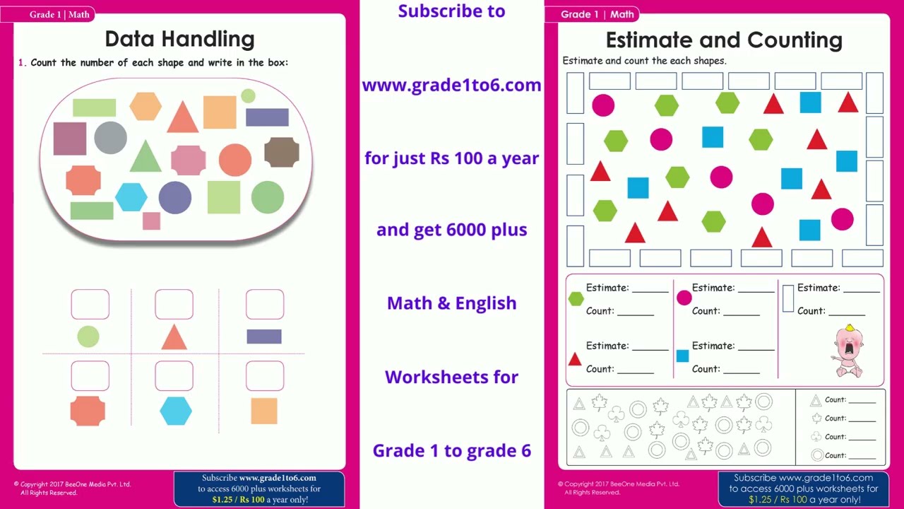 Math worksheets for grade 1 cbse