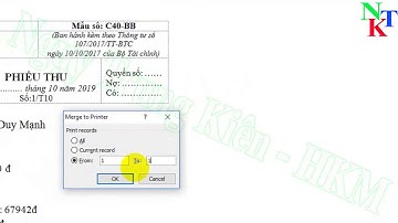 12 Hướng dẫn trộn từ Excel vào Word  | Làm phiếu thu tự động Office 2010