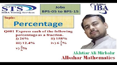Percentage || Sindh Govt jobs || BPS-05 to BPS-15 || IBA Sukkur Jobs|| Mathematics
