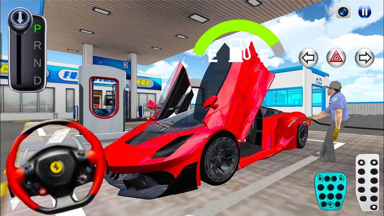3D Driving Class 🚗 Supercar Refueling at Gas Station | Realistic Car Simulator Gameplay