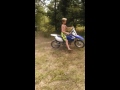 Kaden riding dirt bike