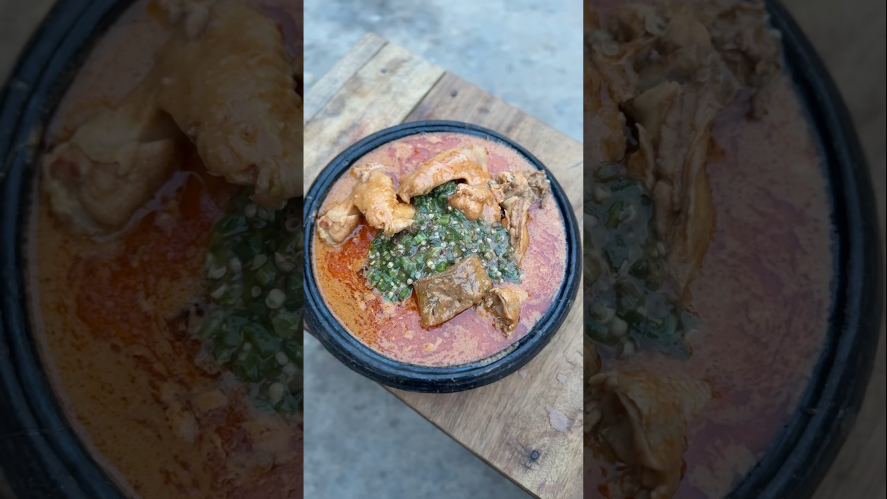 Face the wall (kokonte) & groundnut soup 🇬🇭 #ghanaianfood #cooking #viralfood #foodshorts